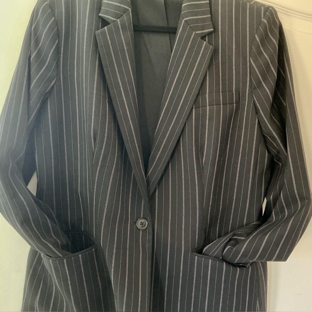 Lauren Ralph Lauren Black Pinstripe Blazer, Size 18